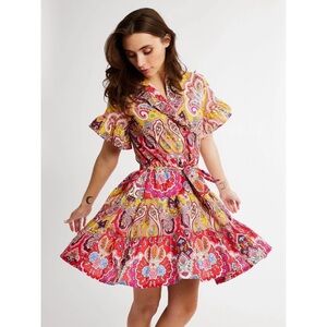 Colorful Paisley Mini Dress